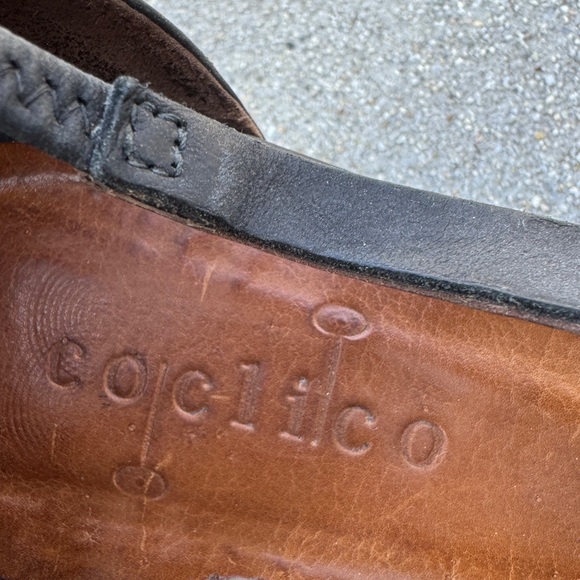 COCLICO sandal wedges sandals black leather t-strap low heels women’s shoes 9 - Picture 6 of 10